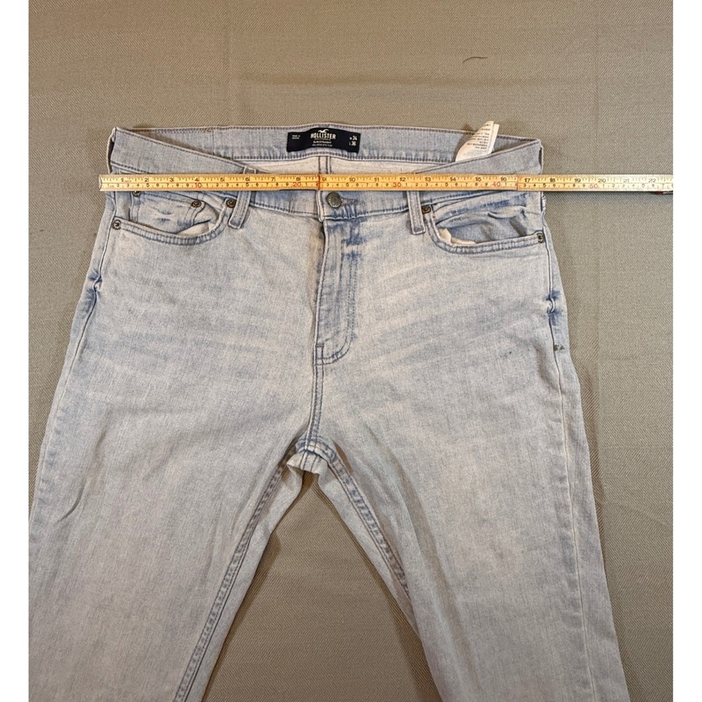 Hollister Slim Straight Epic Flex Light Wash Jeans Mens 34x36 Blue 331D2290 1791 - Picture 6 of 9